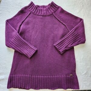 Shannon Passero Purple Chunky Knit Tunic Sweater Womens Large Cotton Goth Luxury